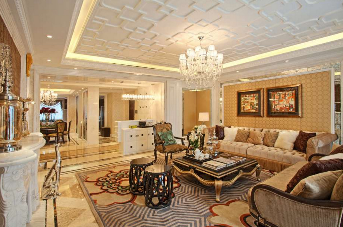 【山东】奢华样板间室内CAD施工图+现场图片